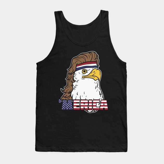 'Merica Bald Mullet Eagle Design Tank Top by Nowhereman78